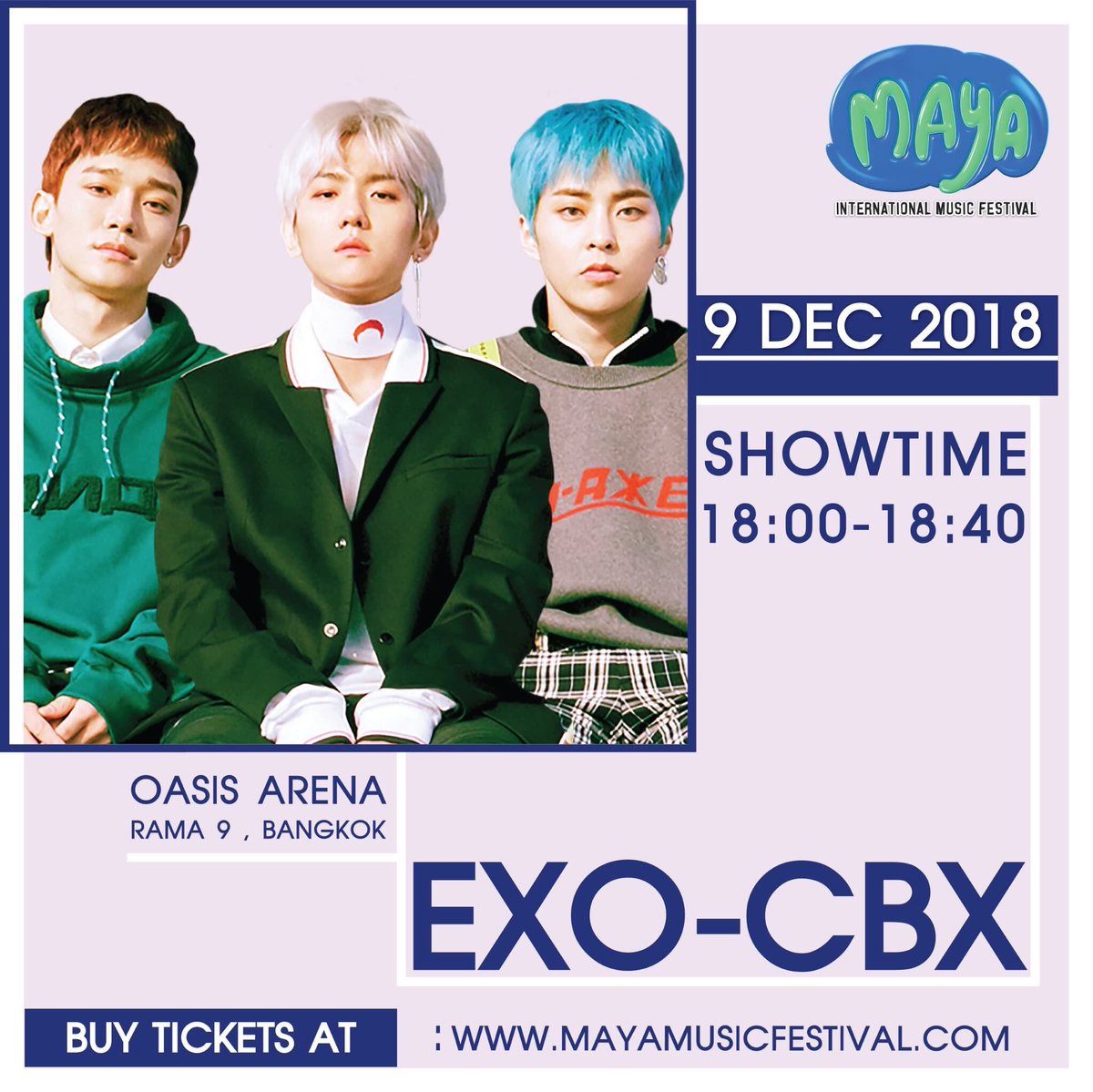XiuminThailand's tweet photo. วันอาทิตย์นี้ จะได้พบกับสามจิ๋ว #EXO_CBX แล้วนะคะ 

ใครที่ยังไม่มีบัตรสามารถซื้อบัตรได้ที่  7-11 ทุกสาขา หรือที่ https://t.co/vCSO4O7kgG 

ทางทีมซัพพอร์ตจะแจ้งจุดแจกแบนเนอร์ให้ทราบอีกครั้งนะคะ มาเจอทั้งสามหนุ่มกันเยอะๆนะคะ

#MAYAMusicFestival https://t.co/3mSqrYNnqP