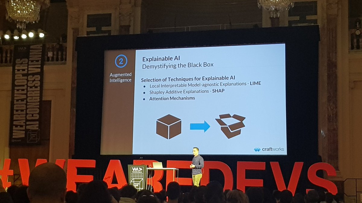 KitiSt's tweet photo. Humans don't trust black boxes. So, AI is limited because of humans, but we can do the intermediate step before: Augmented Intelligence. Bring humans in. #craftworks #augmentedintelligence #ArtificialIntelligence #WeAreDevs #buildingthefuture https://t.co/DhXc7duFEf