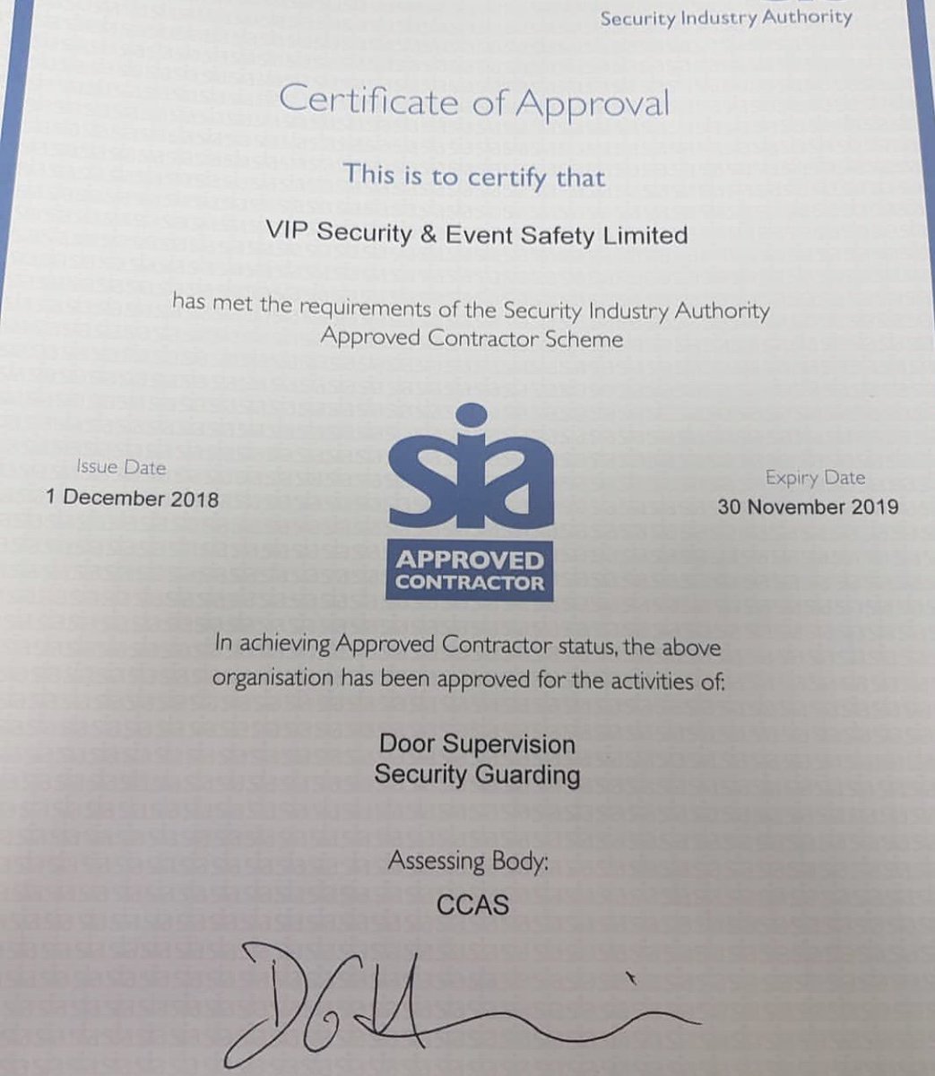 Slippy80's tweet photo. Huge well done to the team at VIP Security &amp; Event Safety for another great ACS Audit, a great team dedicated to excellent service - well done to you all https://t.co/eLdHObTklS