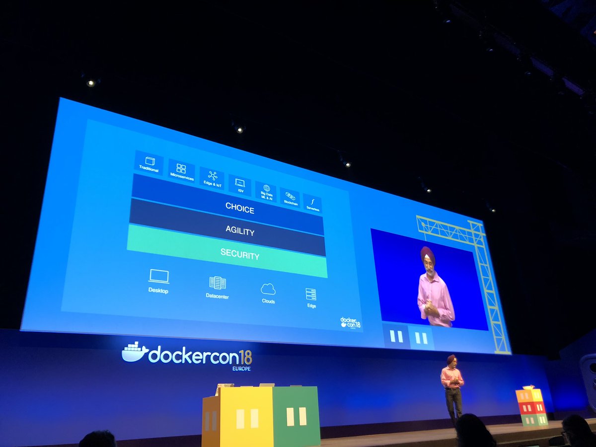 rhashioka's tweet image. .@banjot on stage sharing how #DockerEnterprise provides you with agility, choice and security. @DockerCon