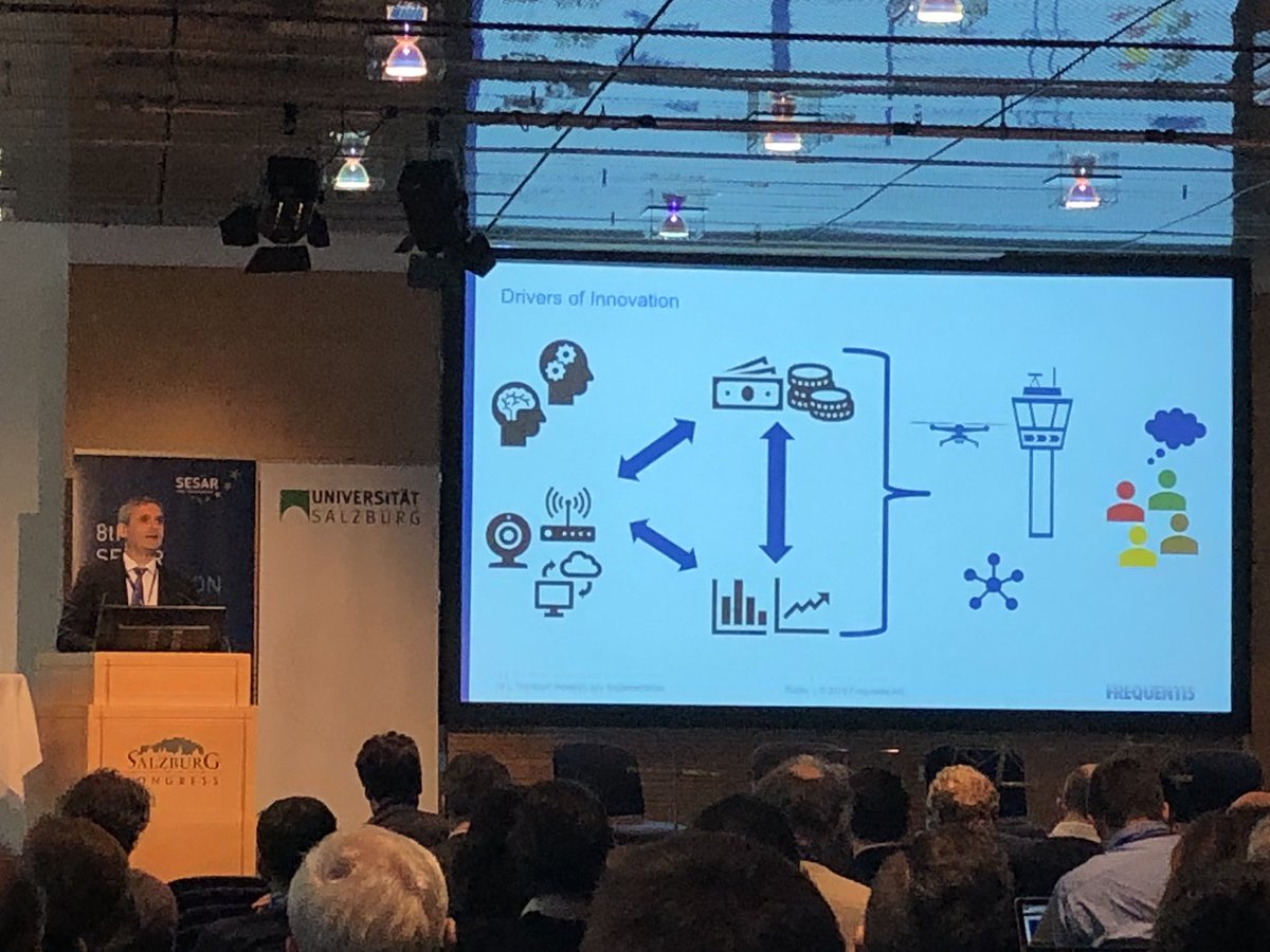 SESAR_JU's tweet photo. Trausmuth @Frequentis gives plenty of examples of how R&D is undertaken & coordinated #SWIM #RemoteTower #drones at #SIDS2018 but calls on #SESAR community to help to speed up R&D implementation! https://t.co/Oocrhgc075