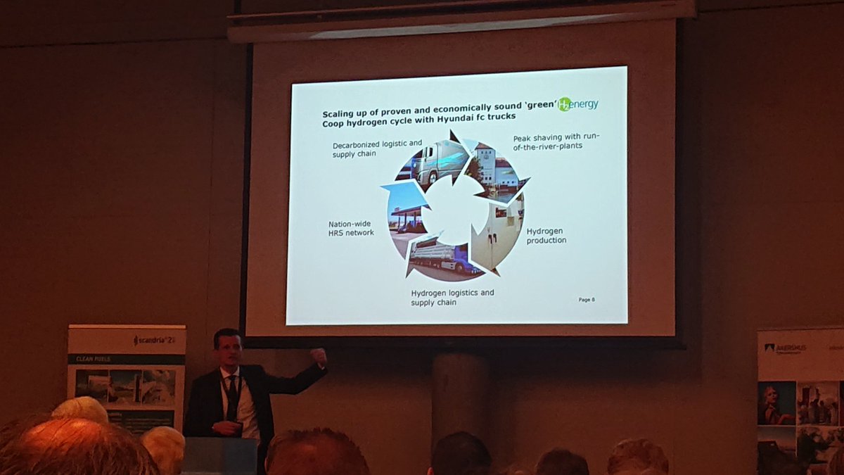 hydrogenno's tweet photo. Rolf Huber in @H2EnergyAG1 presenting the impressive business plan for 1000 hydrogen trucks in Switzerland - Now we need to get similar large 50+ orders each from @asko @postennorge @REMA1000 @TINE_SA @CoopNorway @sjomatnorge @lastebileier @zeronorge in Norway #Scandria2Act https://t.co/PgCp9xrf4B
