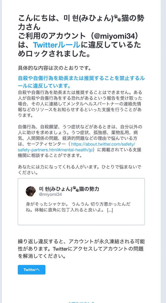 え？なんで？ｗ普通の呟きなのにツイッター社にアカウントロックされた件ｗｗｗ