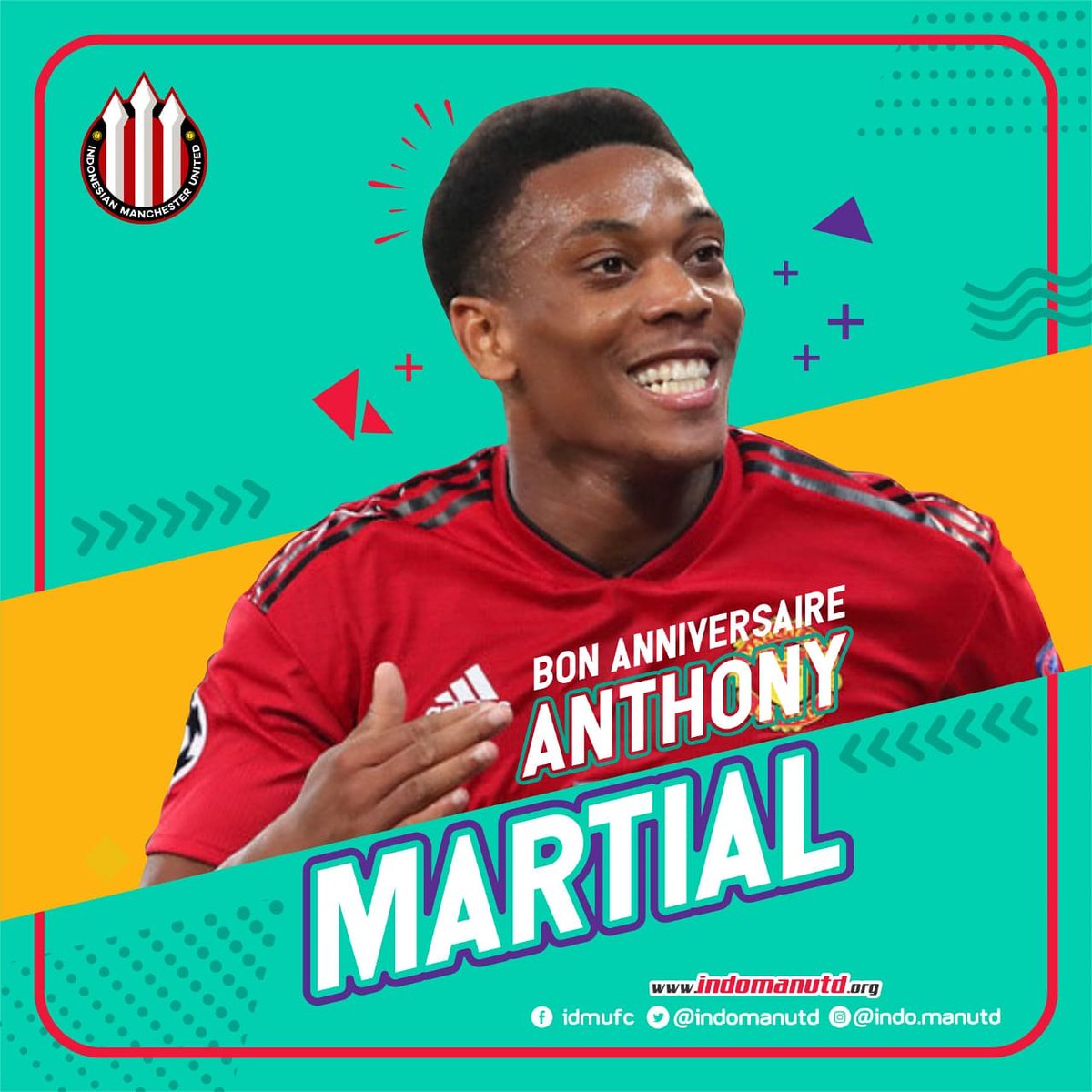 Selamat ulang tahun <a href="/AnthonyMartial/">Anthony Martial</a> 🙋
Entar malem ngegoalin yak 😁

#WEAREUNITEDID #YOUC1000ISOTONIC #INDOMANUTD