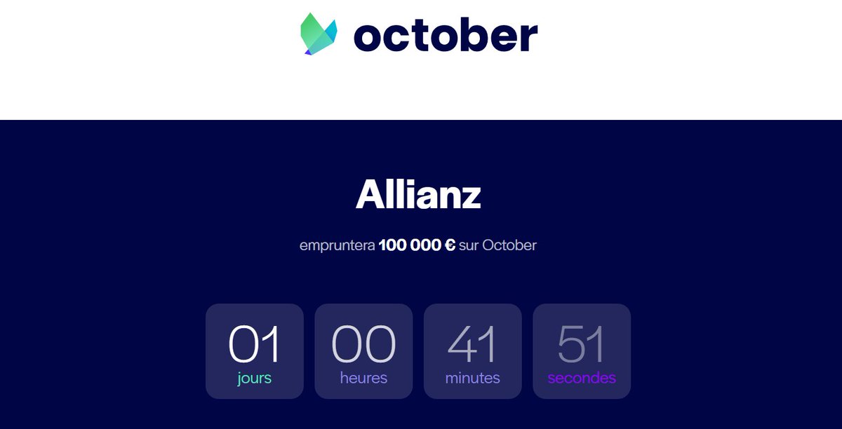 Dans le cadre de l'opération #GrandirEnsemble, Allianz France montre la voie de la diversification des sources de #financement aux #PME en empruntant symboliquement 100.000€ sur @October_EU. Suivez en direct la campagne de financement ✨👉 po.st/fgH7C8  #Crowdlending