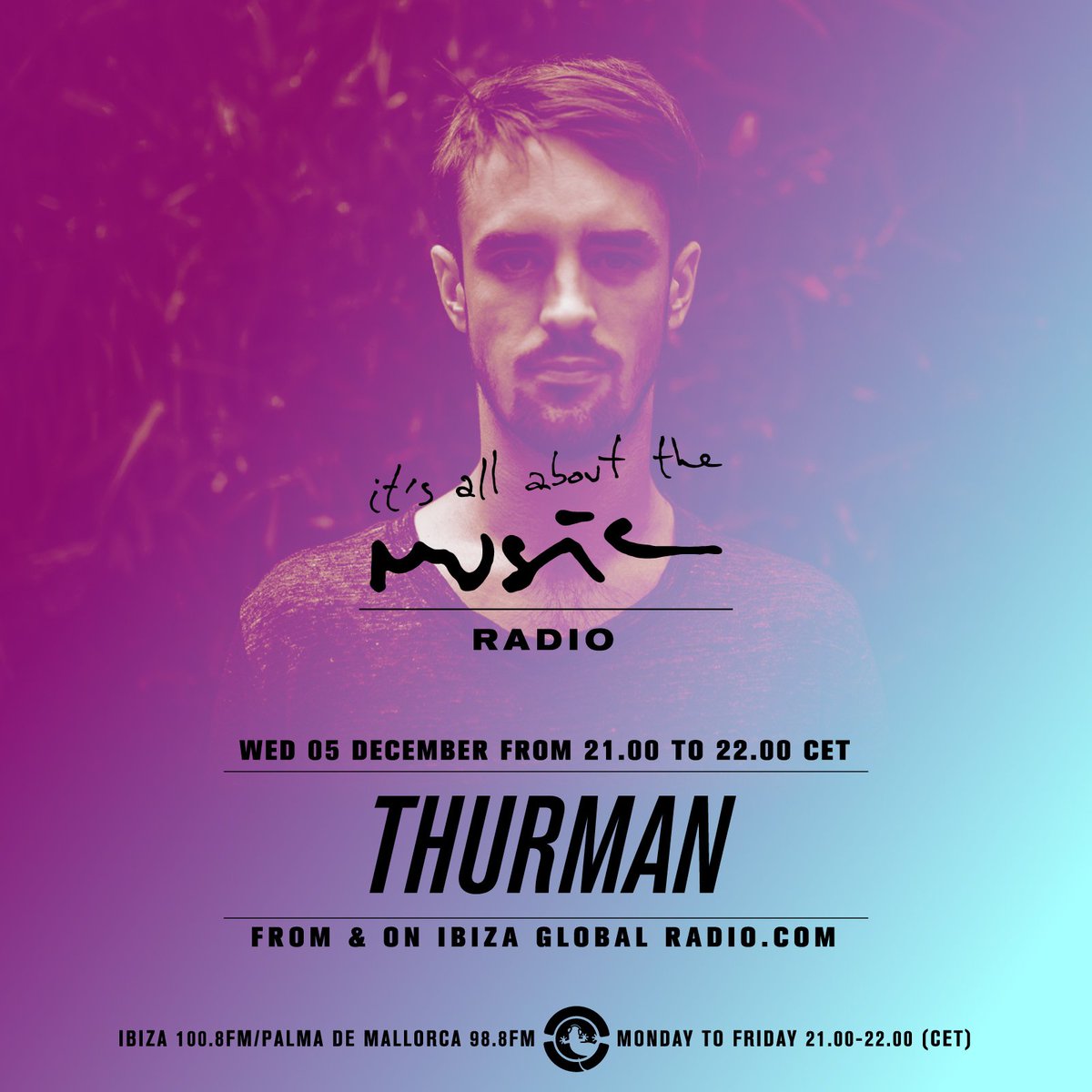 aboutmusicradio's tweet photo. Check Thurman at 9PM/10PM CET from and on @ibizaradio! It's all about the Music 🔛🎧🎵
https://t.co/95KOC1h5pT #webradio
FM 100.8 #Ibiza #Formentera
FM 98.8 #Palma de #Mallorca
#itsallaboutthemusic #aboutmusicradio #autumn #December05 https://t.co/ET2vAuxQoL