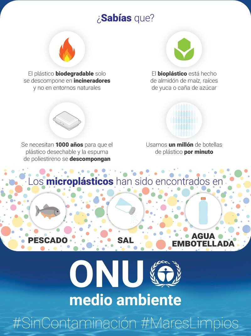 desdelamoncloa's tweet photo. ⚠¿Sabías que estamos ingiriendo #microplásticos sin darnos cuenta? 
Esas pequeñas piezas de plástico que contaminan el #medioambiente🌍 han sido encontradas en:
🐟Pescado
🧂Sal
🥤Agua embotellada
Luchemos unidos por la #salud de tod@s 💪🏻
https://t.co/sQsWllUIa8 @ONUMedioAmb https://t.co/UtlipXOffH
