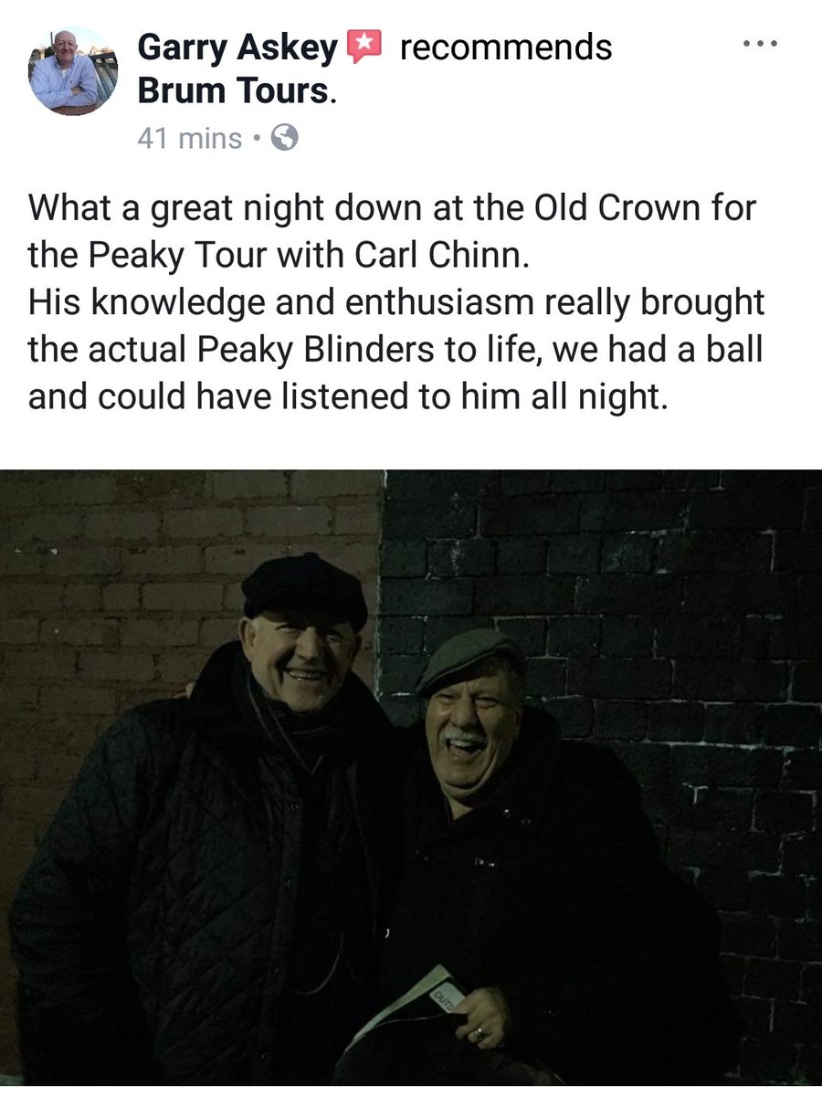 Check out some review from our guests last night! #brumtours #PeakyBlinders #peakytours