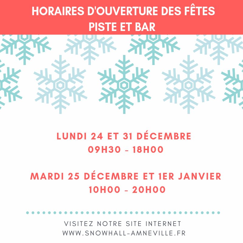 Snowhallindoor's tweet photo. [News] - @Snowhallindoor étend ses horaires d'ouverture pour les fêtes ! 🎅🥳

Venez vite profiter de nos pistes ⛷️ , et découvrir notre restaurant ! 
+ d’infos ➡️ https://t.co/CCKb6LQs1q https://t.co/KlbRx41Qg6