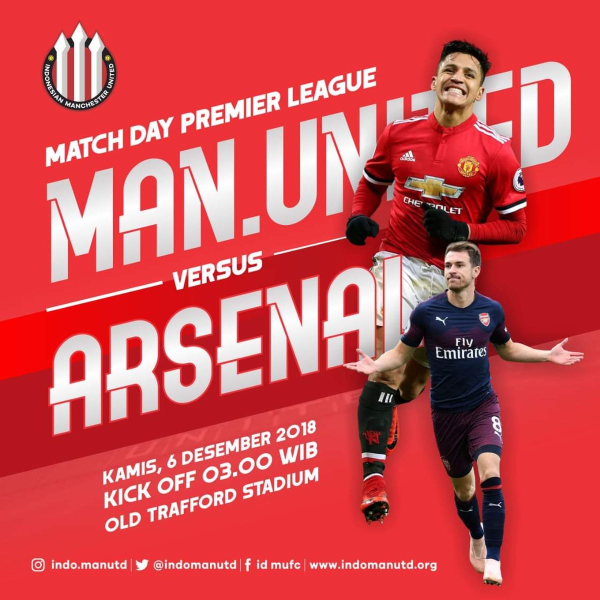 Laga Selanjutnya:  

⚽  Man.United 🆚 Arsenal
🏆  Premier League
🏟  Old Trafford
📆  Kamis, 06 Des 2018
⏱ KO 03.00 wib
📺  beIN Sport / RCTI

#matchday #premierleague #MUFC #MUNARS #manutd #manchesterunited #indomanutdjogja #jogja 
#WEAREUNITED #YOUC1000ISOTONIC #INDOMANUTD