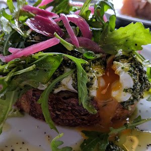 Poached eggs and avocado on sourdough, with our #homemade walnut pesto; a perfect start to a winter's day! #Bristol #brunch #yummy #FreshBreakfast #foodphotography