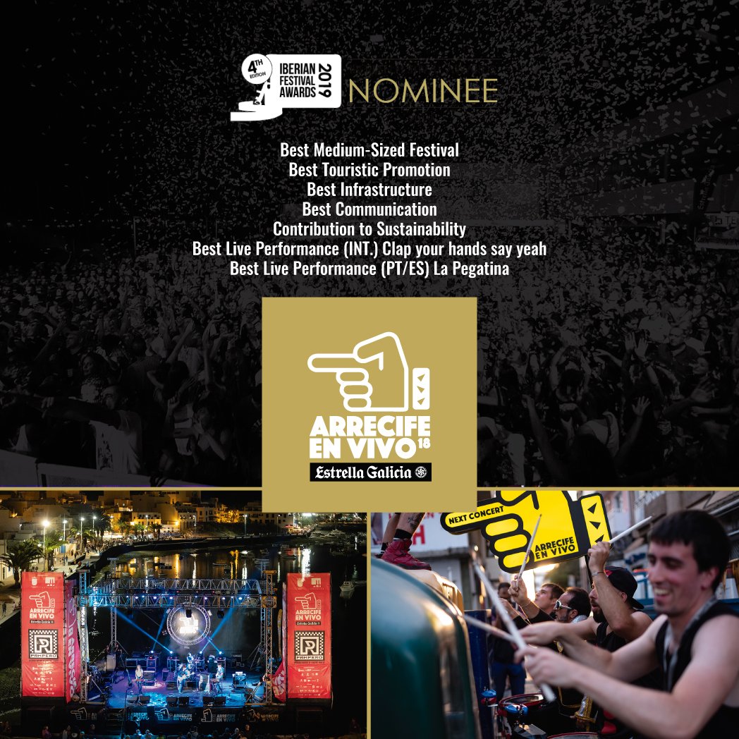 Chachooooo! estamos nominados en 7 categorías en los Iberian Festival Awards, chiquito pasote!!! échanos un voto ahí porfa: pt.surveymonkey.com/r/ifa2019
<a href="/TurismoArrecife/">Turismo Arrecife</a> <a href="/TurismoLZT/">Turismo Lanzarote</a> <a href="/CulturaLanzarot/">Cultura Cabildo Lanzarote</a> @canarias_es <a href="/estrellagalicia/">Estrella Galicia</a> @JagermusicSpain <a href="/cajasiete/">Cajasiete</a> <a href="/LancelotMedios/">Lancelot Medios</a>