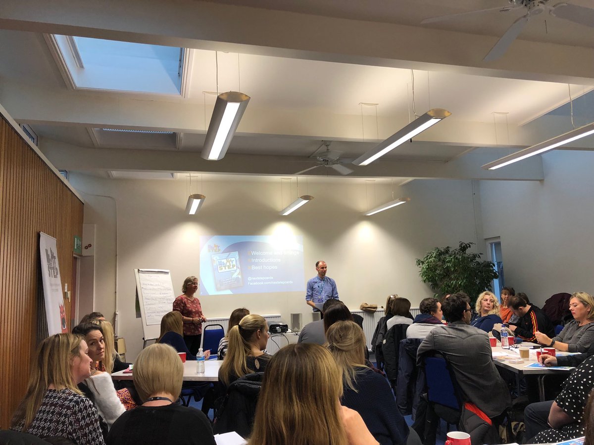 nextstepcards's tweet photo. A full house today in #Chester for #NextStepTraining lots of practitioners here because the tool was recommended by colleagues! Teachers, EIP Nurses, Educational Psychologists, ELSA trained TAs, Counsellors, Family Intervention Workers.... welcome all! https://t.co/Unus0FzCL1