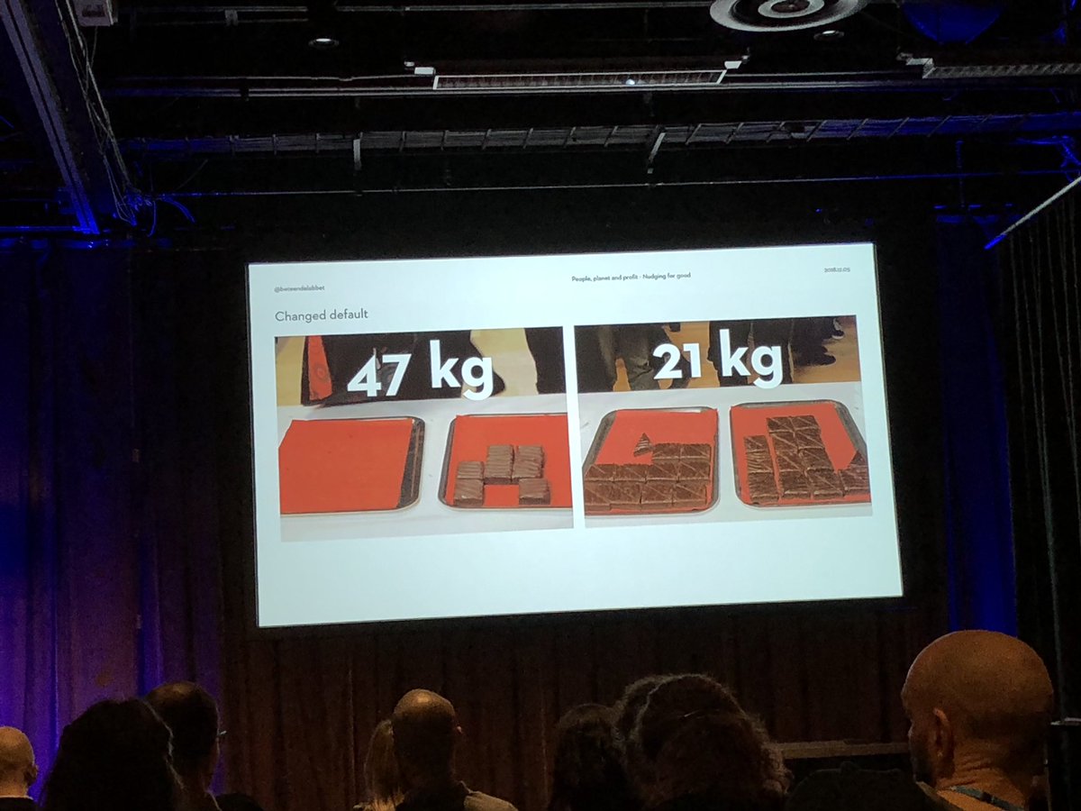 Simple nudging at event: cut the brownies in half! I love it!! #gamifyus18