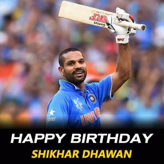 Happy birthday.
 Shikhar Dhawan... 