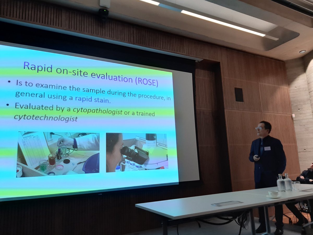 IACytology's tweet photo. #IACtutorial in London. Dr @fcschmitt: False negative result may occur up to 10%, if only the largest lymph node is sampled during #EBUS #lungcancer #ROSE https://t.co/sGpiKkiVM1