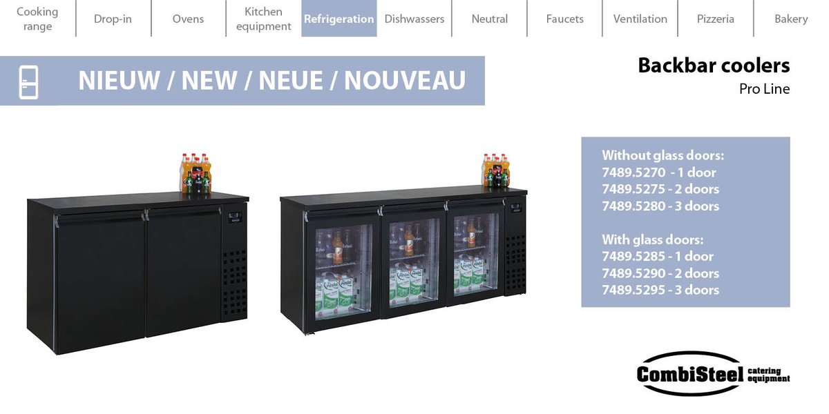 We added new #ProLine #backbar #coolers to our product range. Both with and without glass doors. Check them out online: bit.ly/7489-5275 #combisteel #barkoeler #refrigeration #horeca #backbarcooler