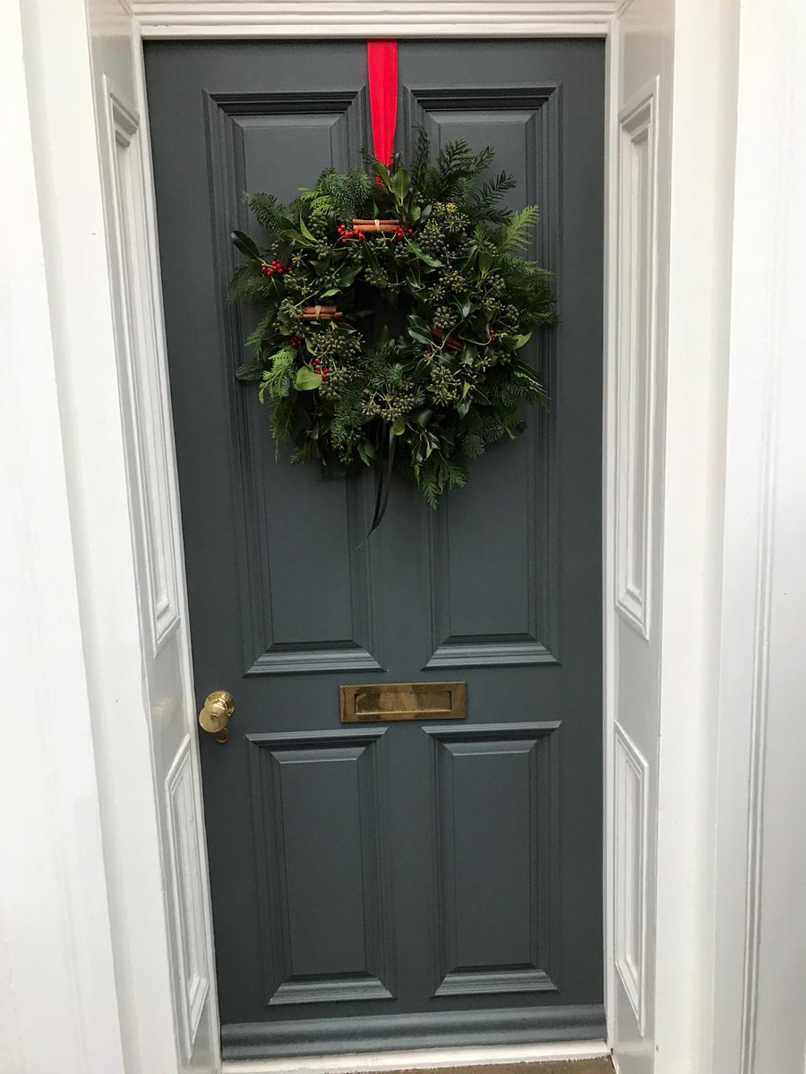 RF_Langleys's tweet photo. As a result of our Wreath Making Masterclass @bowcliffehall, it is great to see the wreaths pride of place during this festive period! #wreathmaking #whichisyourfavourite https://t.co/sxcat7JsPx