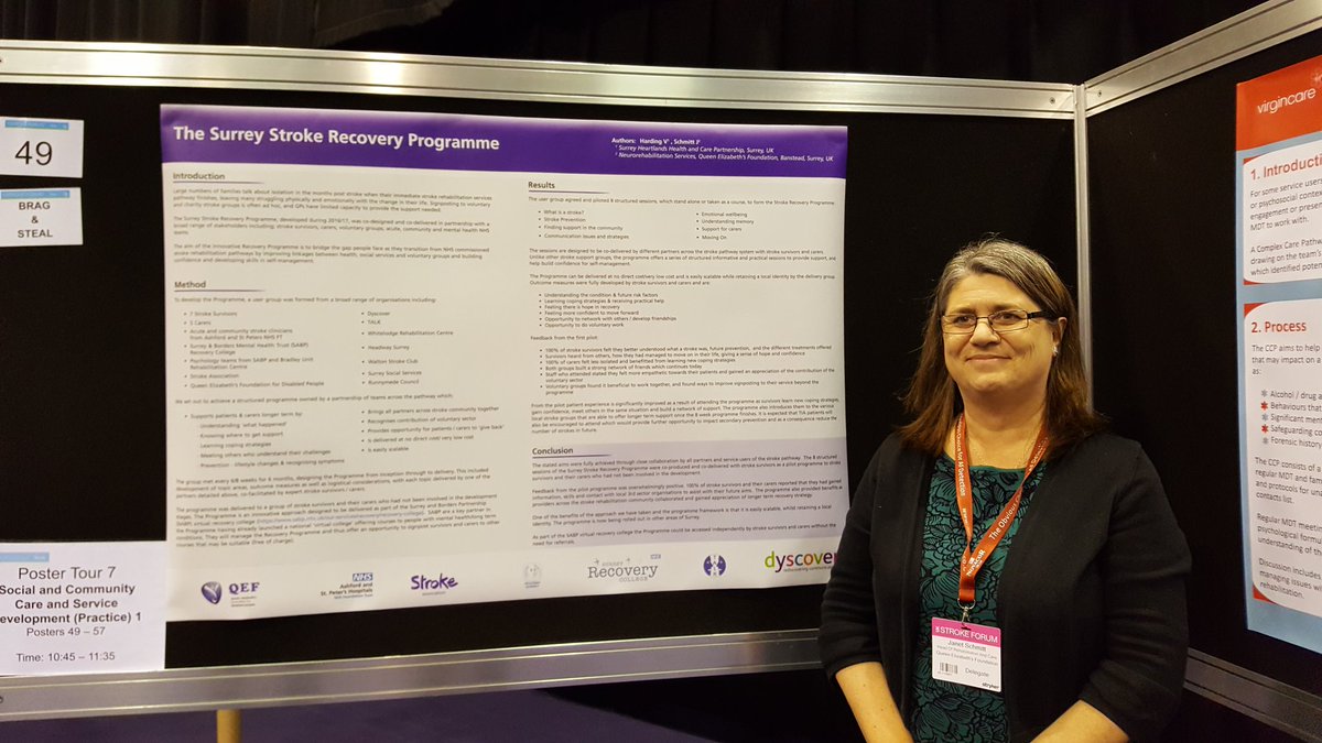 JanetSchmitt16's tweet photo. Come and hear abour the collaborative Surrey Stroke Recovery Programme.  10.45 today  #UKSF18 #selfmanagement #stroke @dyscoveraphasia @sabpNHS @QEF1 @StrokeAssocSE @ASPHFT @HeadwayUK https://t.co/PO569Vrrqg
