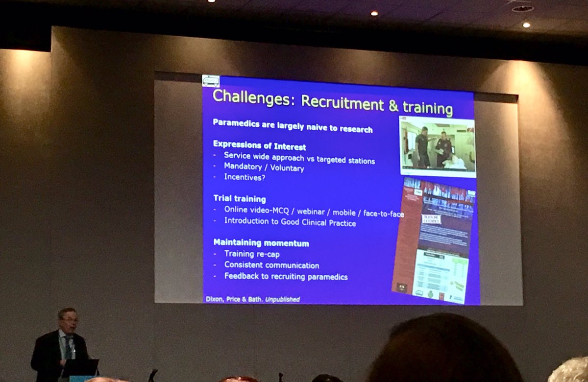 mrashjc's tweet photo. Great presentation from Philip Bath @UKStrokeForum. The challenges around large scale ambulance research trials are very evident. Looking forward to the results and the ambulance services collaboratively seeing the benefit of research. #stroke #right2 #uksf18 #ambulance #research https://t.co/ramOcdvUlr