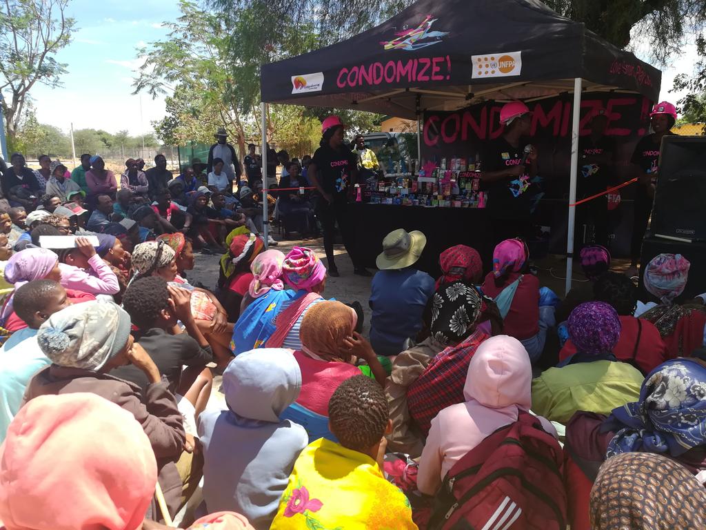 UNFPABotswana's tweet photo. The #CondomizeCampaign has arrived in Grootlaagte, the second of 5 villages in Gantsi district that will be Condomized. https://t.co/IA8HQwrZGC