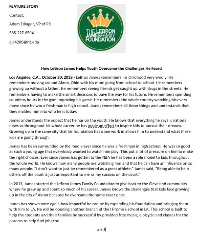 LeBron James Family Foundation tweet media