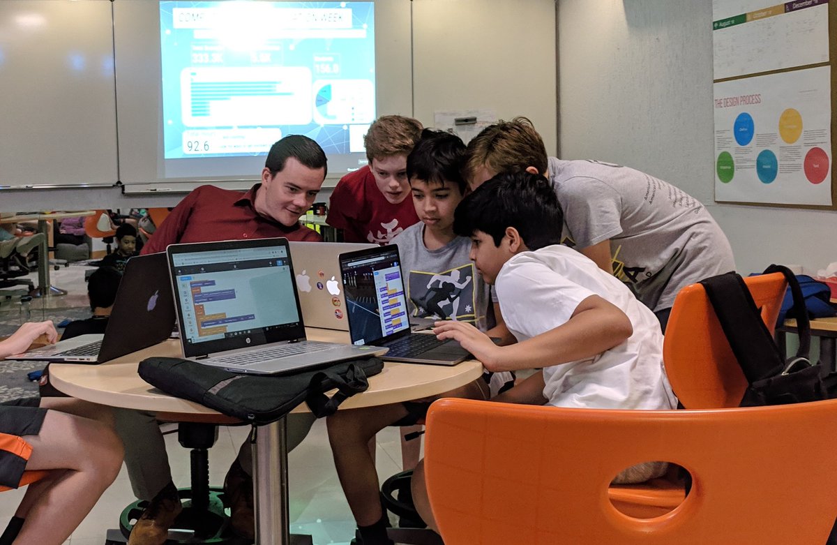 LandonMcLain's tweet image. Another awesome day of coding with @ASBIndia 6th, 7th, and 8th graders using @cospaces_edu! #computerscienceweek #HourofCode @alexrajohnson @EW_Teach @CaseyFaulknall