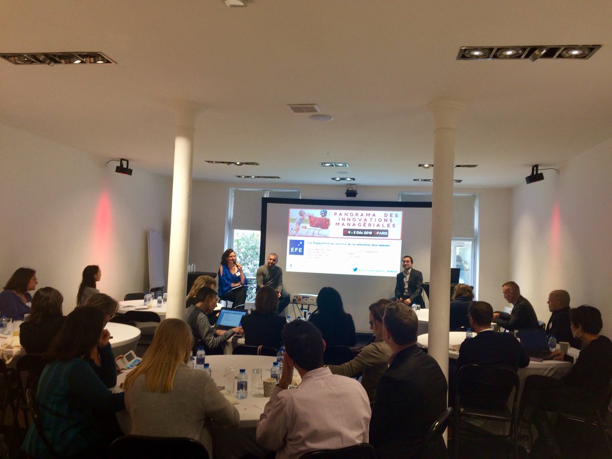 _MarionAubry's tweet photo. #pim2018 la @HappyTechFrance au service de la rétention des talents. Table ronde avec @pouya69 @smetias et @GMonteiller. L’innovation technologique au service du bien être au travail : on fait tomber les idées reçues ! #shakeyourmanagement https://t.co/jyf2ngFuEf