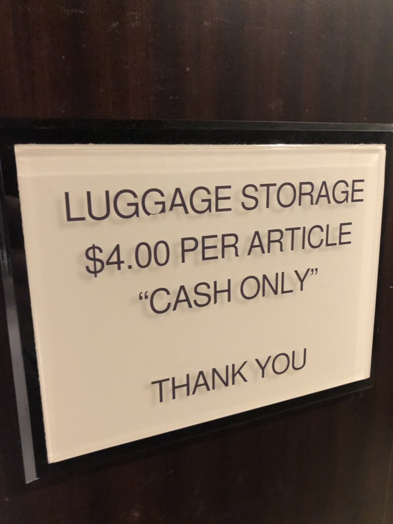 First time for everything I suppose! Paying to store a bag in a hotel that I was paying to stay in! Thanks <a href="/sheratonhotels/">Sheraton</a> <a href="/spg/">SPG</a>