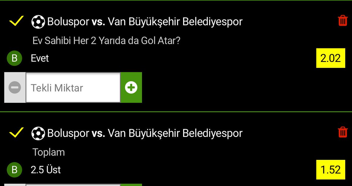 rolltipsroll's tweet photo. Bolu-Van🇹🇷
2.5 üst-1.52⚽️
Ev sahibi 2 yarıdada gol atar-2.02
#RollTipsRoll https://t.co/pn9B8BVWIK