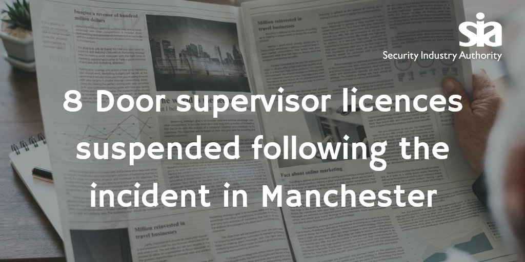 On Mon 3 Dec we suspended the licences of the 8 door supervisors involved in an incident at Factory Nightclub, in Manchester. They cannot legally work in security industry pending further enquiries. We are working with the police to assist them with their ongoing investigation.