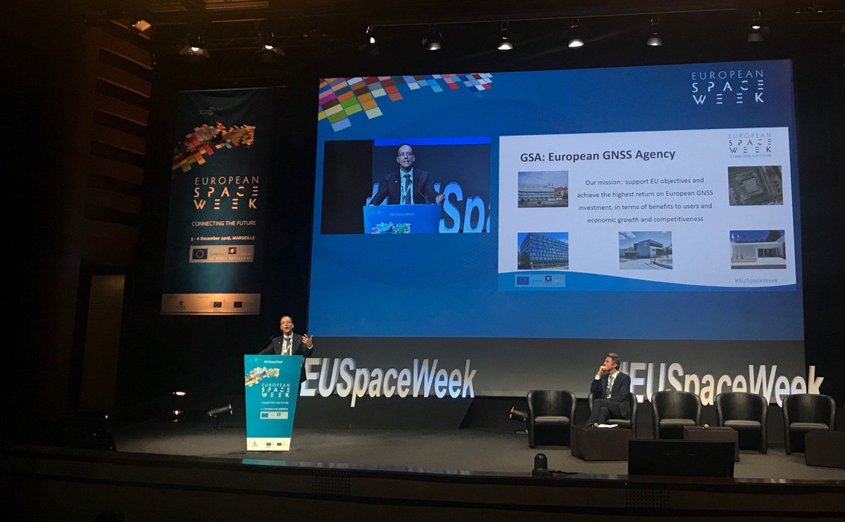 Rodrigo da Costa, Galileo Services Programme Manager at the <a href="/EU_GNSS/">EU_GNSS</a> on #Galileo Today. However, first we also need to learn what's the role of the European #GNSS Agency #GSA! 😉 

#EUSpaceWeek #Usegalileo