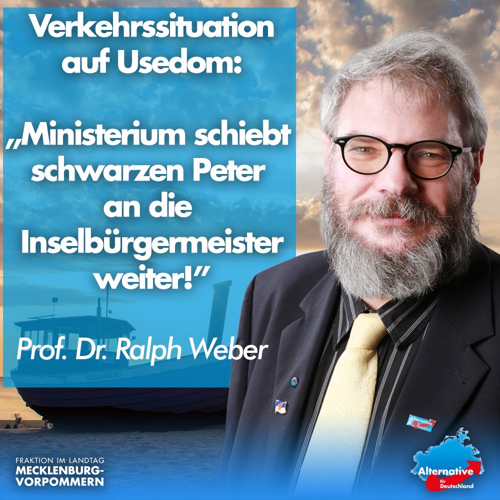 AfDFraktion_MV's tweet photo. +++ Insel #Usedom: #Verkehrsministerium glänzt mit Konzeptlosigkeit +++ 

@WeberProf zur Verkehrssituation auf Usedom: https://t.co/xx70BZPuSw #ltmv #AfD #MV https://t.co/HWHKn8hNuy