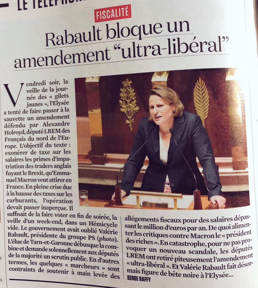 "L'opération devait passer inaperçue. Il suffisait de la faire voter en fin de soirée, veille veille de WE, dans un hémicycle vide." Quand l'Elysée tente de défiscaliser les plus riches mais que le <a href="/partisocialiste/">Parti socialiste</a> veille au grain avec <a href="/Valerie_Rabault/">Valérie Rabault 🇨🇵🇪🇺🇺🇦</a>