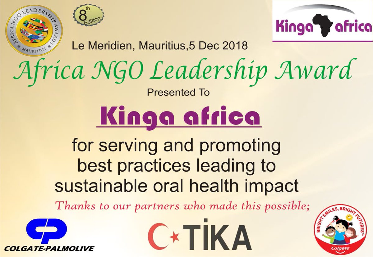 KINGAAFRICA's tweet photo. CONGRATULATIONS TO OUR FAMILIES, PARTNERS, DIRECTORS,VOLUNTEERS AND THE ENTIRE STAFF, for this great achievement. Your effort to enhance the oral health of our wonderful people, has been recognized. You deserve this and MORE. https://t.co/3AtzDjVlLJ