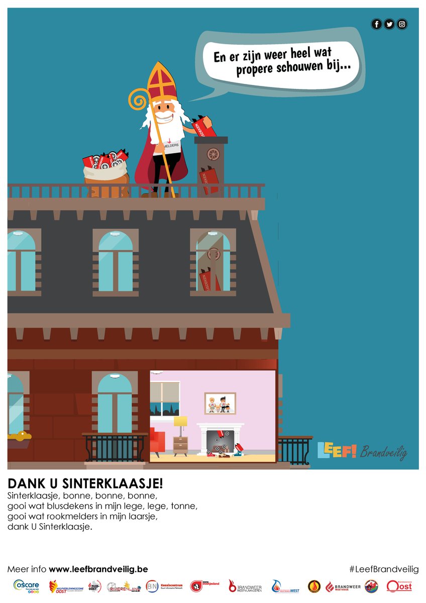 LFBrandveilig's tweet photo. Morgen komt de Sint langs. Is jouw schoorsteen proper voor zijn komst? Dank u Sinterklaasje! #leefbrandveilig #rookmelders #blusdeken #sinterklaas2018 https://t.co/NUPe890kay