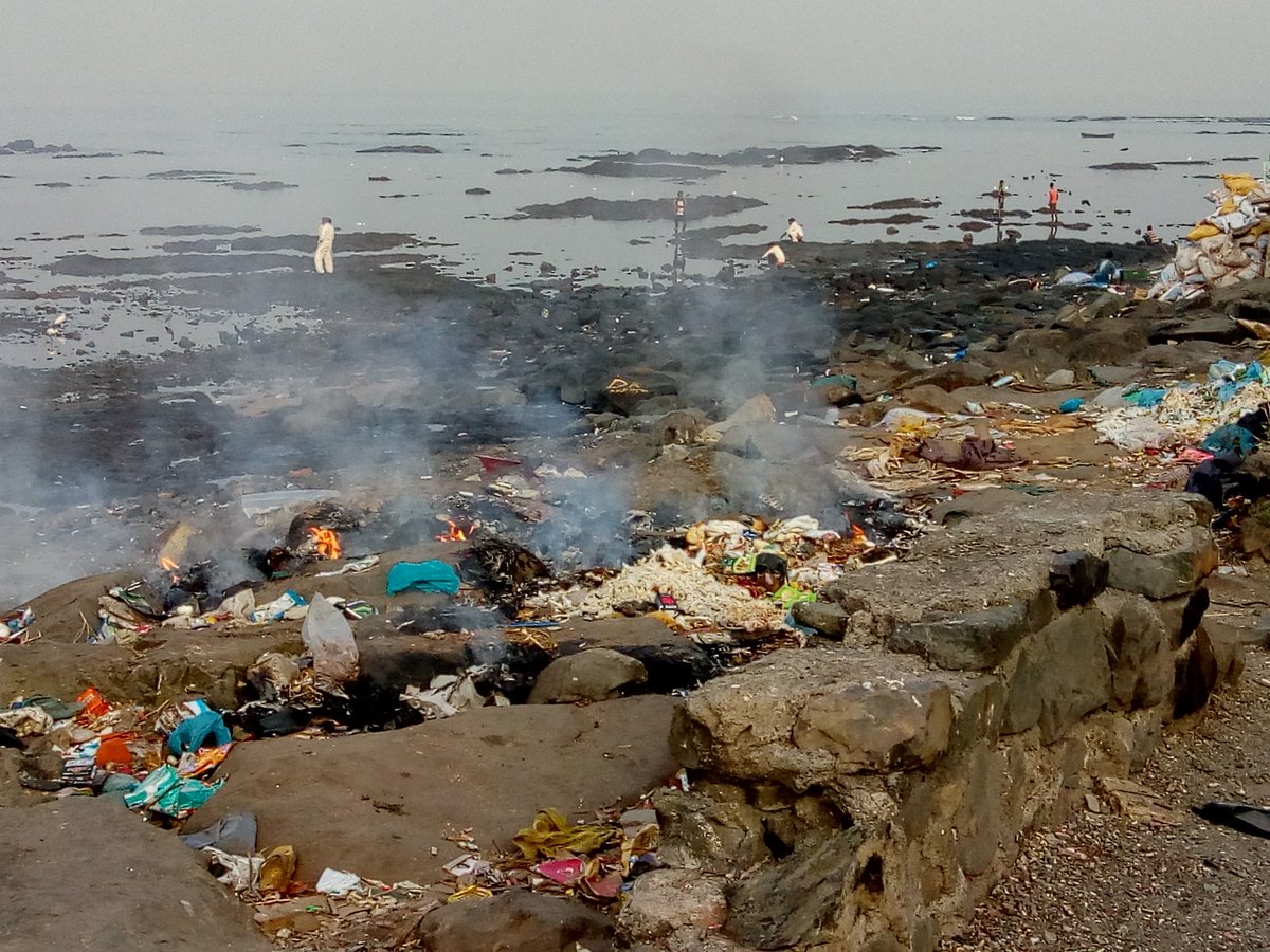 OmnitzTours's tweet photo. Good and Ugly of #Carterrd #bandra in the morning. First Ugly. Burning of Garbage and open defecation in hagandari-mukta (DEFECATION FREE MAHARASHTRA ) @CMOMaharashtra @PMOIndia It is near Khar Danda End. @MNCDFbombay  @bandrabuzz https://t.co/dlMIgbGn68