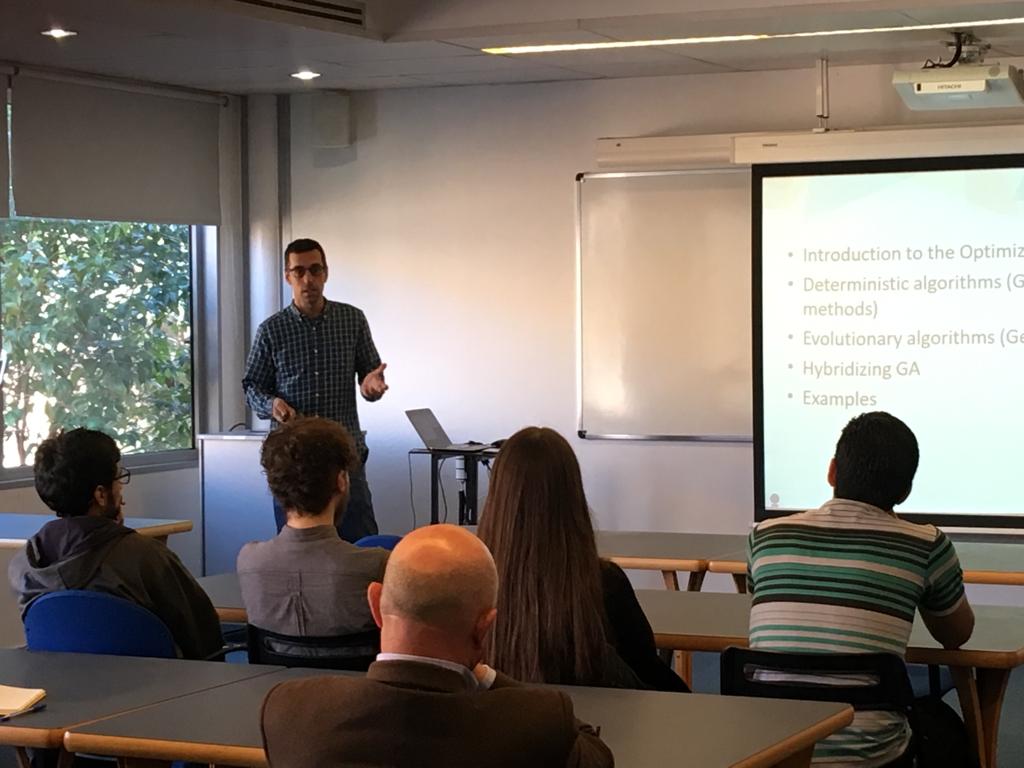 cimne's tweet photo. The team leader of CIMNE #aerospace #Engineering research group gives a talk now at @cimne about "Hybrid optimization methods" #aeronautica #research #technologytransfer 
----
https://t.co/TDsXdOonZA https://t.co/Pb9GTij6Fk