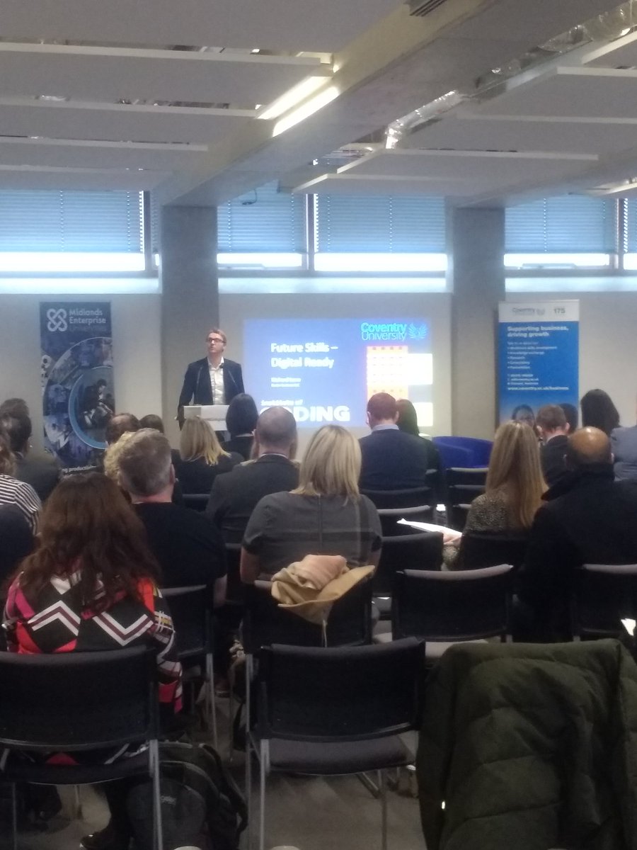 PennyShinfield's tweet photo. Richard Lane of @CovUni_Business @IoCoding #digitalskillsmatter talking about UK digital skills gaps at the #MEUDigital2018 https://t.co/iCeAGzgYt4