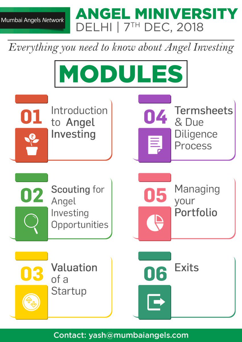 MumbaiAngels's tweet photo. Interested in taking the first step towards Angel Investing? Join @MumbaiAngels Network's Angel Miniversity in Delhi on 7th of December 
Register Now: https://t.co/x5CR2dm4Xk   #miniversity #mumbaiangels #termsheet #exits #entrepreneur #angels #investors #portfolio #delhi https://t.co/ZCYS36dEGp