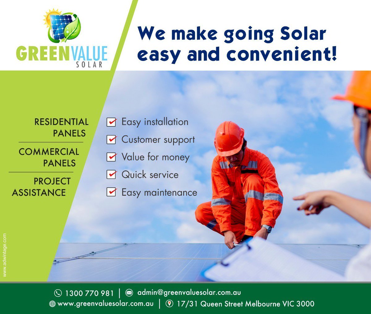 greenvaluesolar's tweet image. Green Value Solar is all about value for money and the easy access to solar energy for you to make use of this abundantly available source.

To know more, click here bit.ly/2zvXUB6

#SolarPower #SolarEnergy #SolarPanel #GreenValueSolar #SolarBright