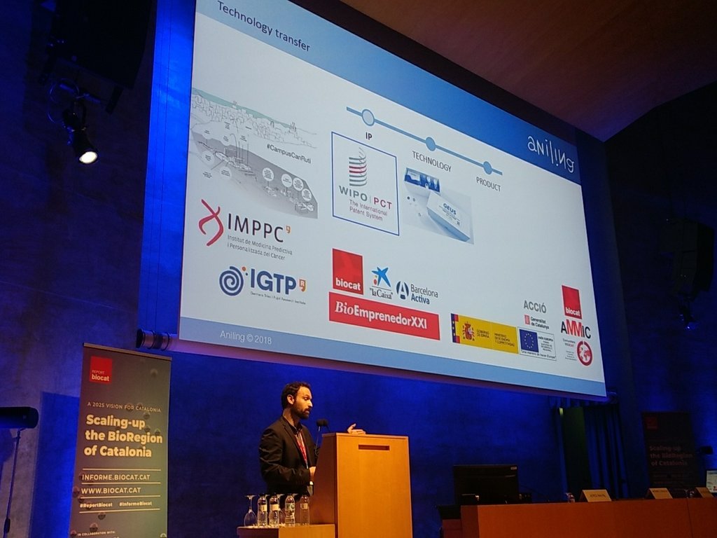 biocat_bioregio's tweet photo. Molt contents que programes impulsats per Biocat com BioEmprenedorXI hagin ajudat a #Aniling en el procés de transferència de tecnologia. Ho explica Llorenç Coll a la presentació #InformeBiocat https://t.co/Bq3Yc92xRj