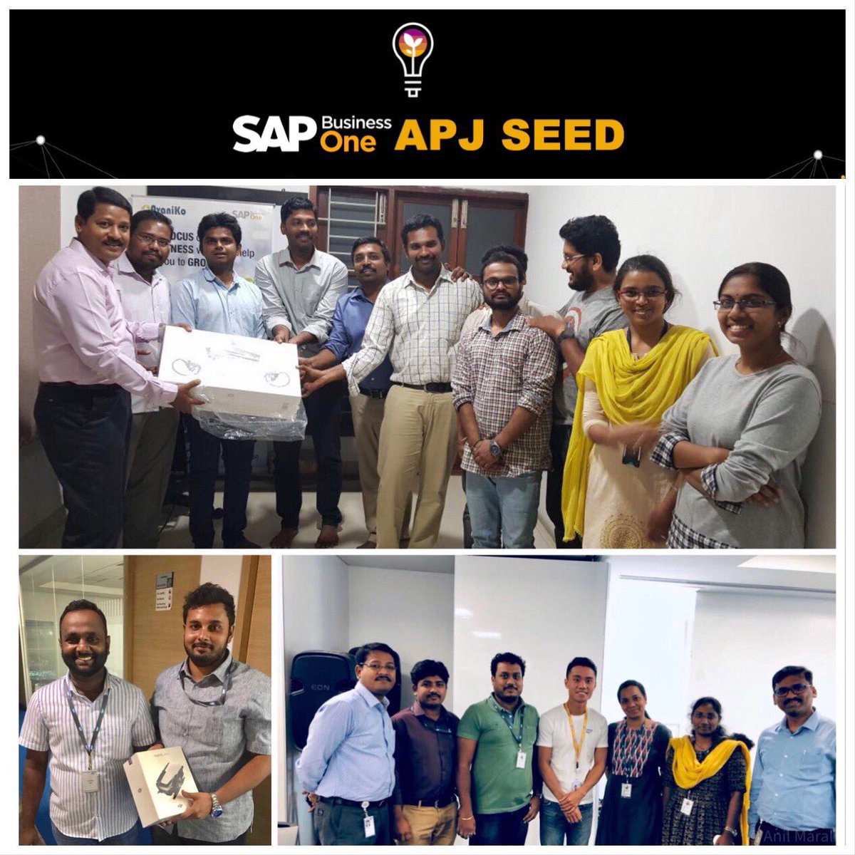 anil_marali's tweet photo. Recap!! SEEDx Development Challenge-1 Winners @PristineMkt @Avaniko_tech @vestricspvtltd teams are in cheering mood👍
Who will be the Winners for this year #SEEDx any guesses?😀

#SMBSummit2019
#SAPBusinessOne #SAPBusinessByDesign #DigitalTransformation #DevelopementChallenge https://t.co/3jh3ODho0O