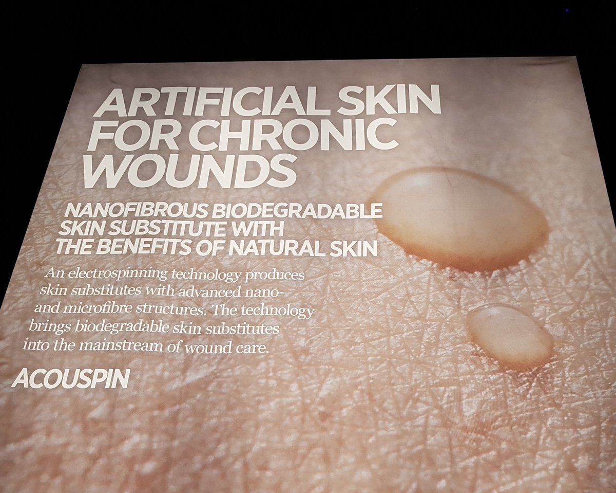 susar's tweet photo. Meet the artificial skin #Acouspin, the future Gore-Tex of band-aids, at @helsinkiuni's booth 6D.6. The nanofibre technology used is globally unique!
1 of the key persons behind this innovation is well-known science innovator Edward Haeggstrom #Nanoform #Slush18 #HelsinkiImpact https://t.co/OkVSEc2qeb