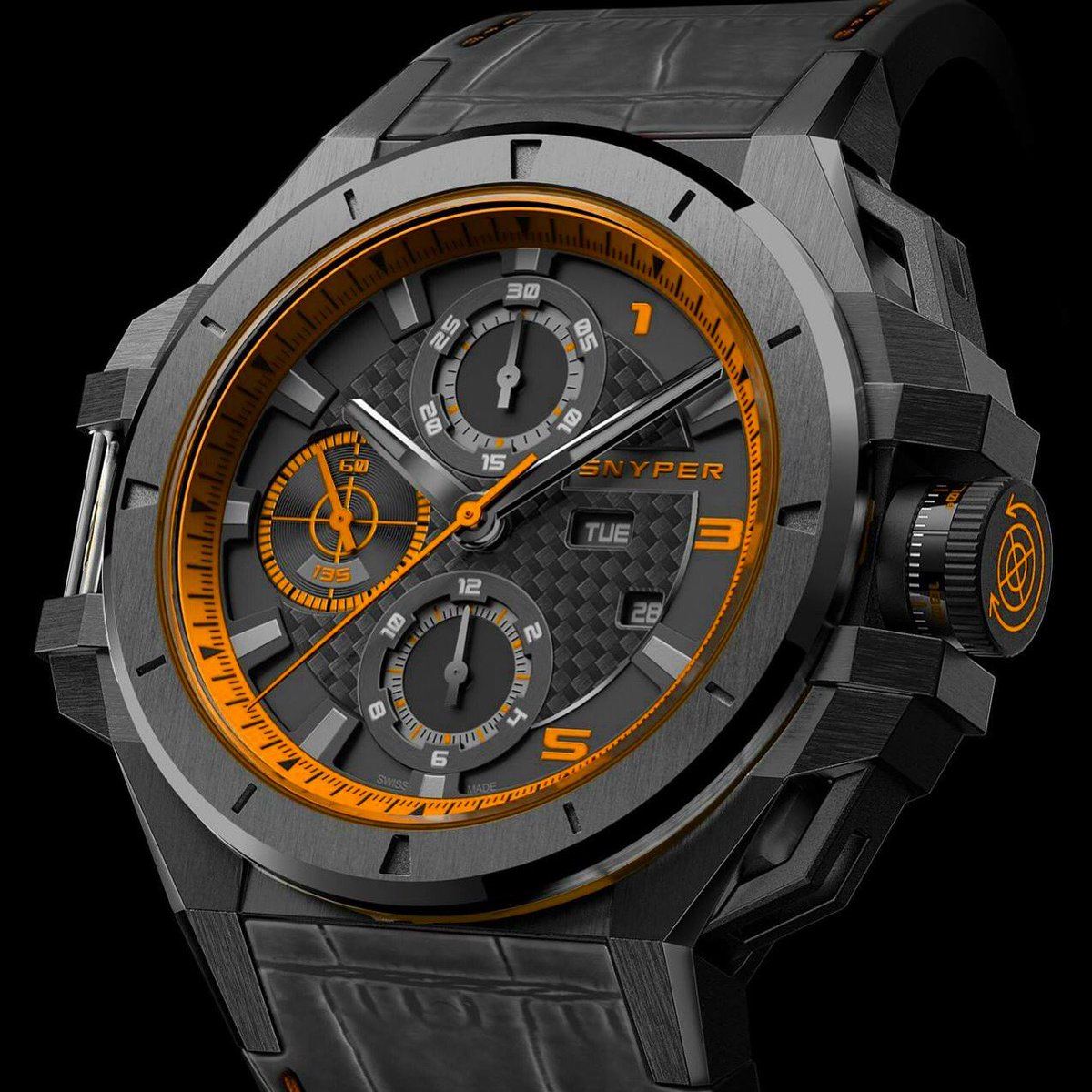 Snyper Ironclad Special Forces Edition 🍊💣 military specs - Chrono automatic Day/Date - Carbon fiber dial 👊🏼💪🏼

 #military #navy #army #swissarmy #swissmade #swiswatch #blackwatch
