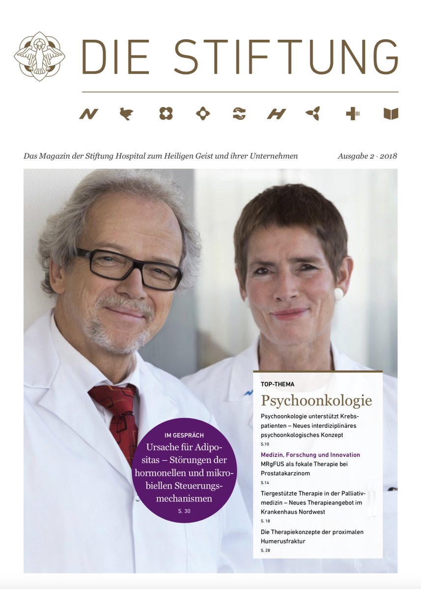 Das neue Stiftungsmagazin ist da! Enthalten sind auch dieses Mal wieder viele Artikel zu den Themen Medizin, Forschung und Innovation. Zur Online-Version geht es hier: …iftung-hospital-zum-heiligen-geist.de/magazin/ausgab…

#Psychoonkologie #PalliativeCare #Fokaltherapie #Adipositas #Medizin #Forschung