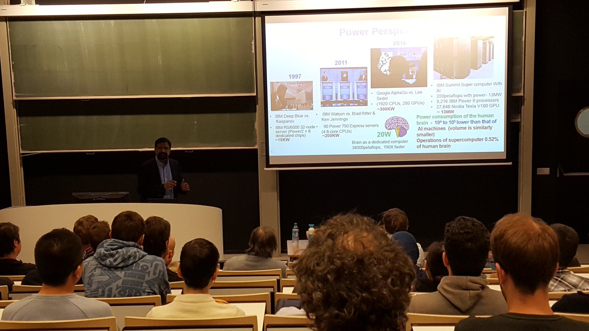 TU_EWI_QCE's tweet photo. Rajiv Joshi (IBM) presenting "Brainstorming in Silicon" at the Q&amp;CE colloquium https://t.co/N1BQARnQmf