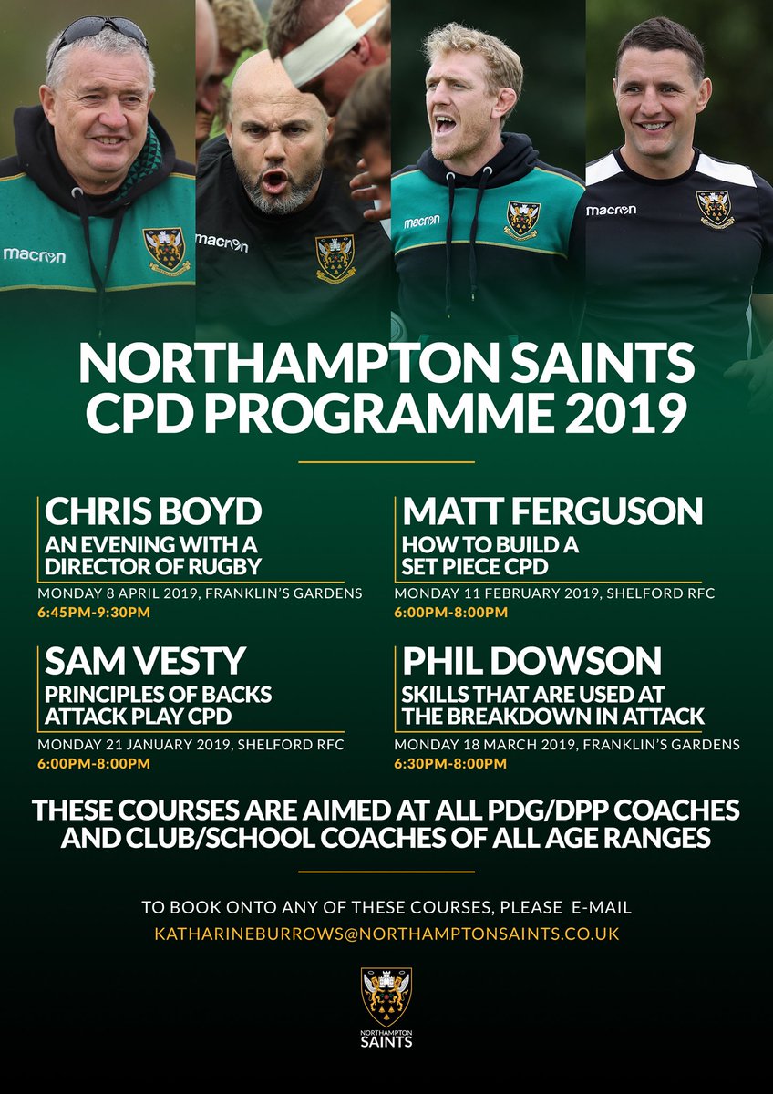 Don’t miss this! 4 upcoming CPD’s with Chris Boyd, Matt Ferguson, <a href="/samuelvesty/">sam vesty</a> &amp; @phildNTH. 

Four completely different sessions for coaches at all levels and age groups. Please share the below ⬇️⬇️⬇️⬇️⬇️