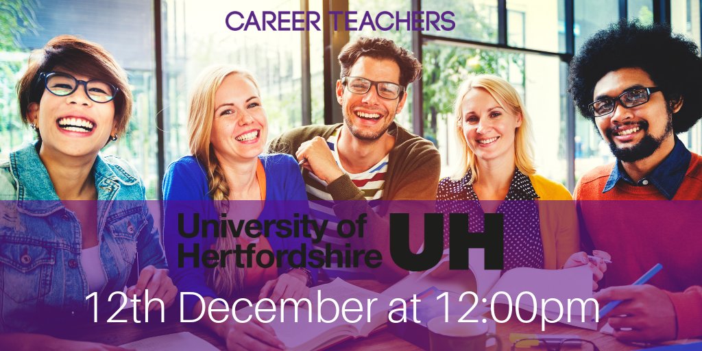 careerteachers's tweet photo. We will be at @UniofHerts 12th Dec. We will be talking to #Education and #Teaching students about great career #opportunities we can offer them after they graduate and work experience while they study! #unifares #inspire #job #teachinlondon https://t.co/yRxcAg3zuv