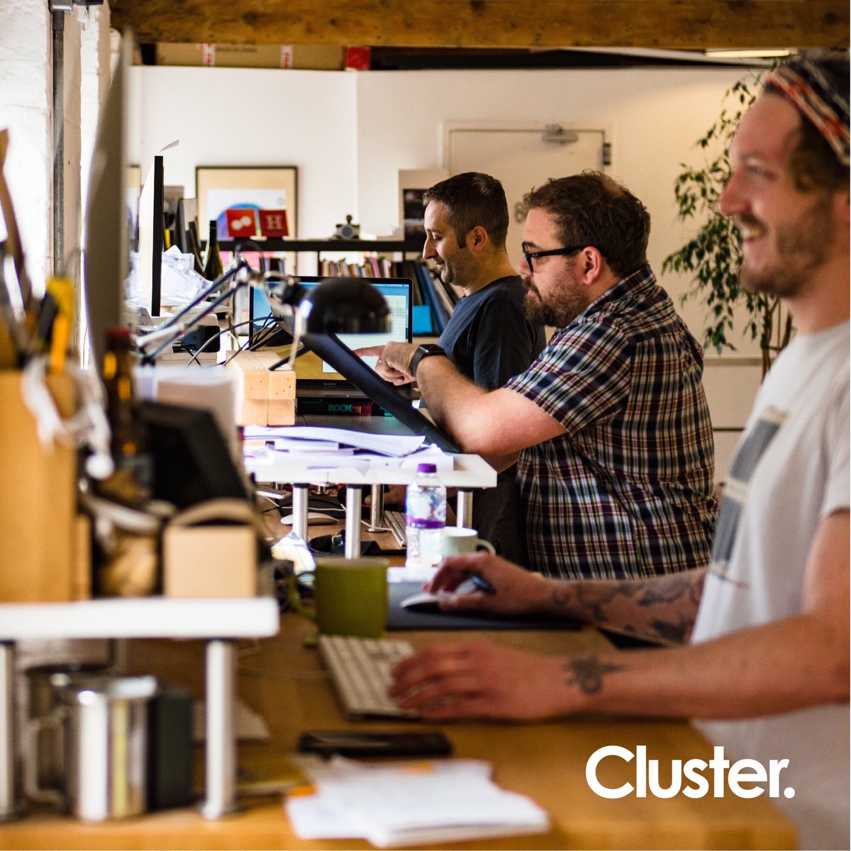 stroudcluster's tweet image. Meet another of our members. Mark is an illustrator and one of our original residents. He popped in looking for net access in 2014 and stayed for everything else!! #ClusterCommunity #MadeAtCluster #Stroud